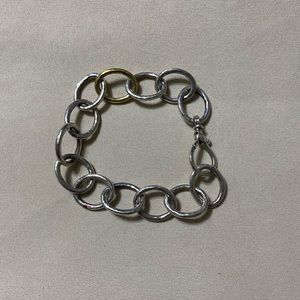 Gurhan Sterling Silver Bracelet with “a kiss of 24k Gold”